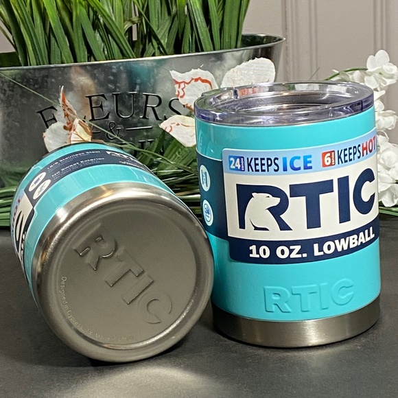1st Gen RTIC Set STAINLESS STEEL TUMBLERS WITH LIDS. Teal RTIC - Picture 2 of 11